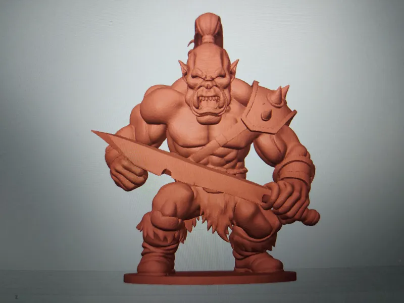 Orc fighter with sword, World of Warcraft genre