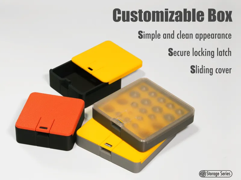 Customizable Box|可定制的盒子|牢固锁扣|滑盖|参数化