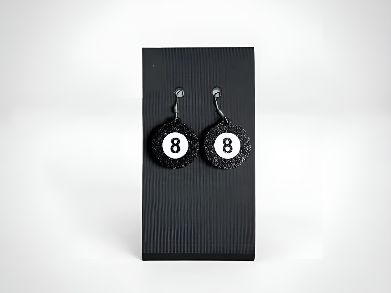 8-Ball Billiard Earrings – Pool Ball Stud Earrings 3D model