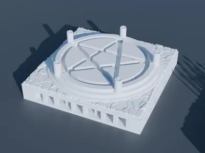 Raised Altar Tile with Pentacle - 2x2 OpenLOCK