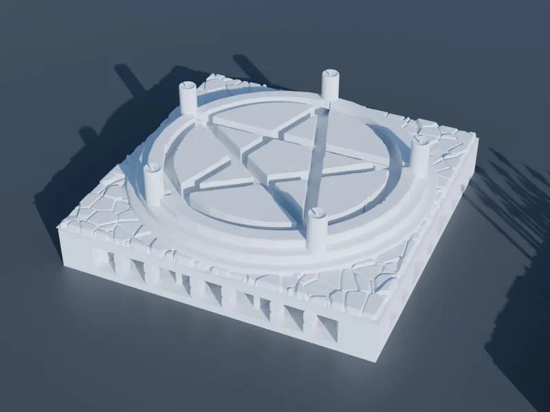 Raised Altar Tile with Pentacle - 2x2 OpenLOCK