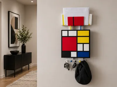 Hallway Wall Organiser Mondrian Inspired NO AMS