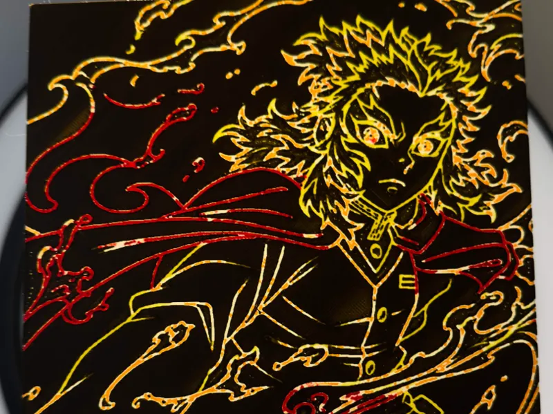 Demon Slayer - Rengoku Backlit Lineart