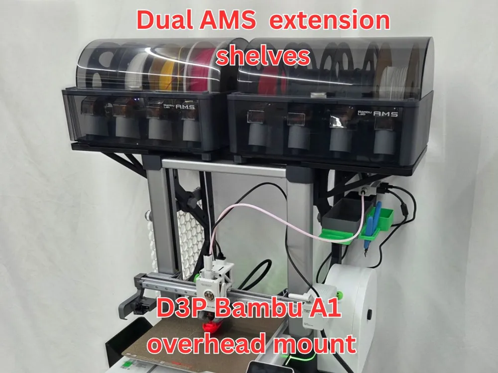 D3P A1 overhead - dual AMS 1 extension shelves - Free 3D Print Model ...
