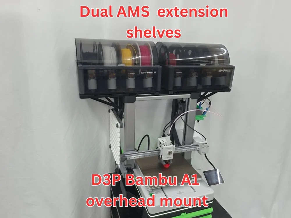 D3P A1 overhead - dual AMS 1 extension shelves - Free 3D Print Model ...