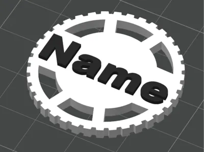 NO AMS personalized gear-shaped keychain