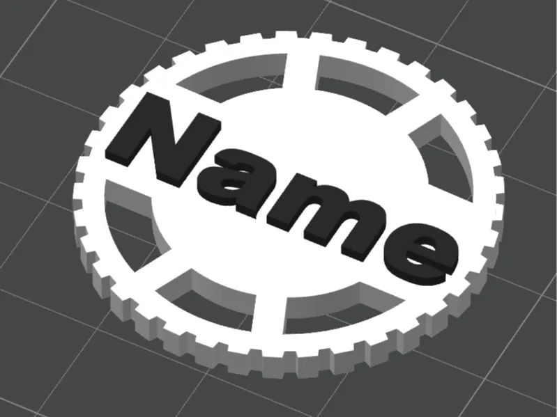 NO AMS personalized gear-shaped keychain