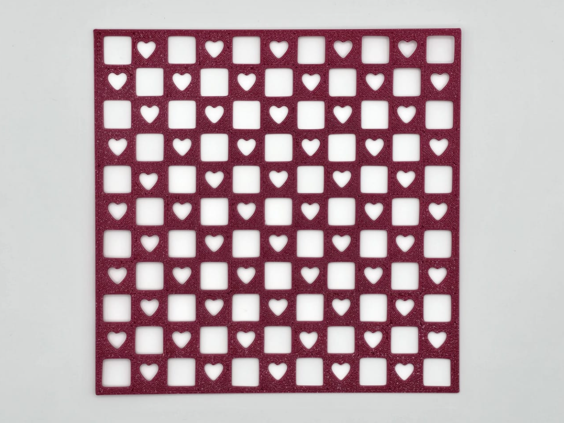 Geometric Checkerboard Heart Pattern Craft Stencil