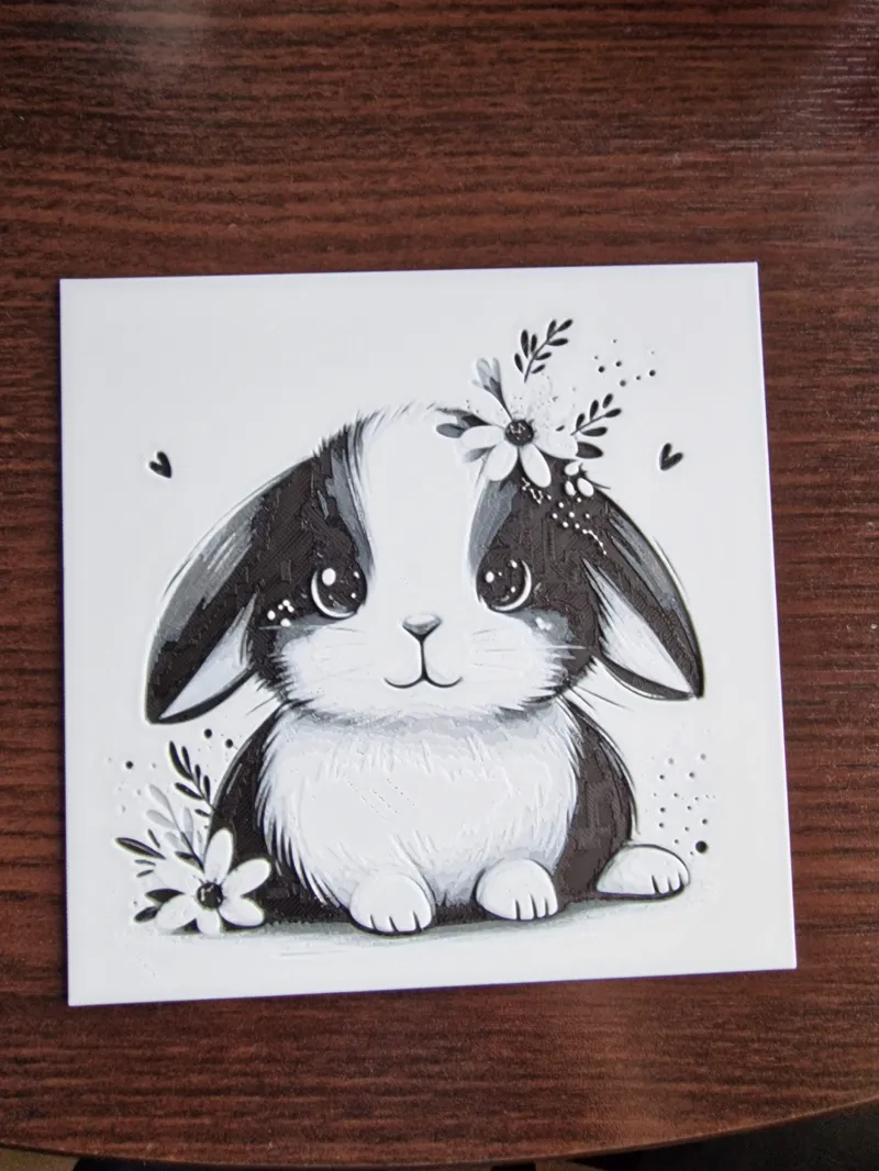Cute Bunny with flowers hueforge