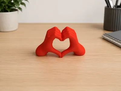 Heart Hands Sculpture – Decorative Desk Art