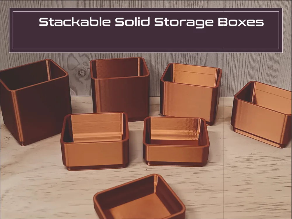Stackable Solid Storage Boxes by 3D.printing.Boutique.de - MakerWorld