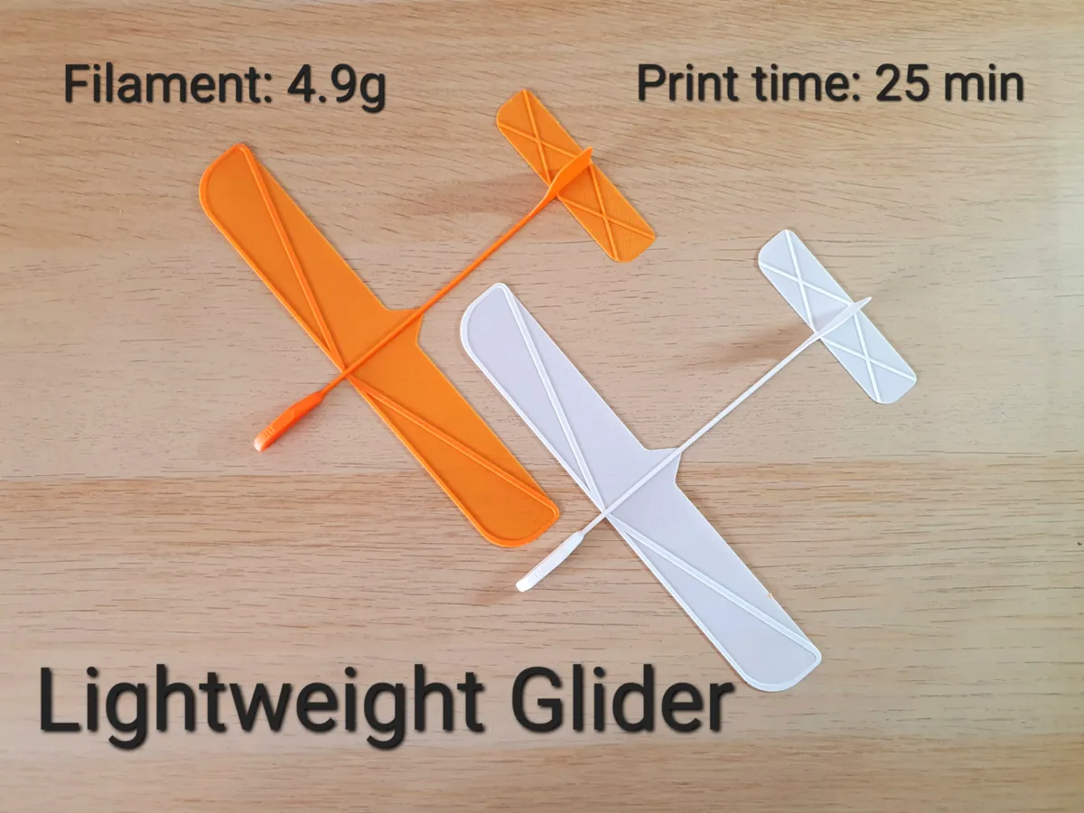 Lightweight Plane Glider - Flies Really Well! - Free 3D Print Model ...