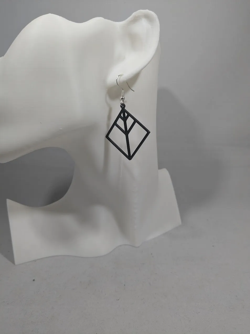 Abstract earrings - square leaf view 3