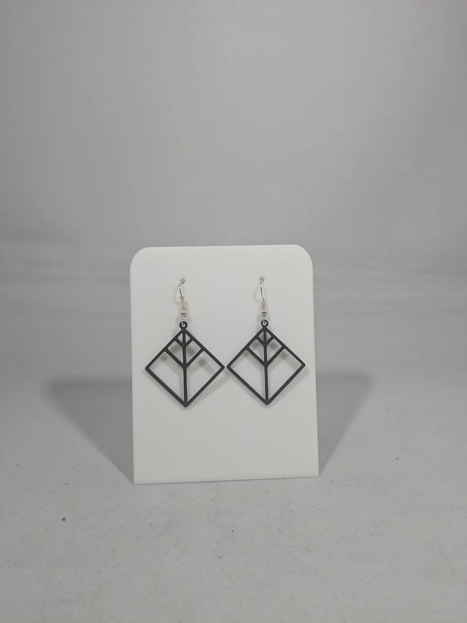 Abstract earrings - square leaf view 4
