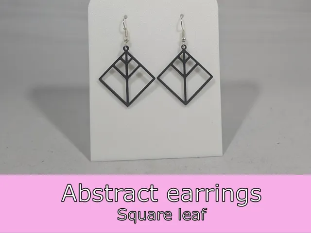 Abstract earrings - square leaf