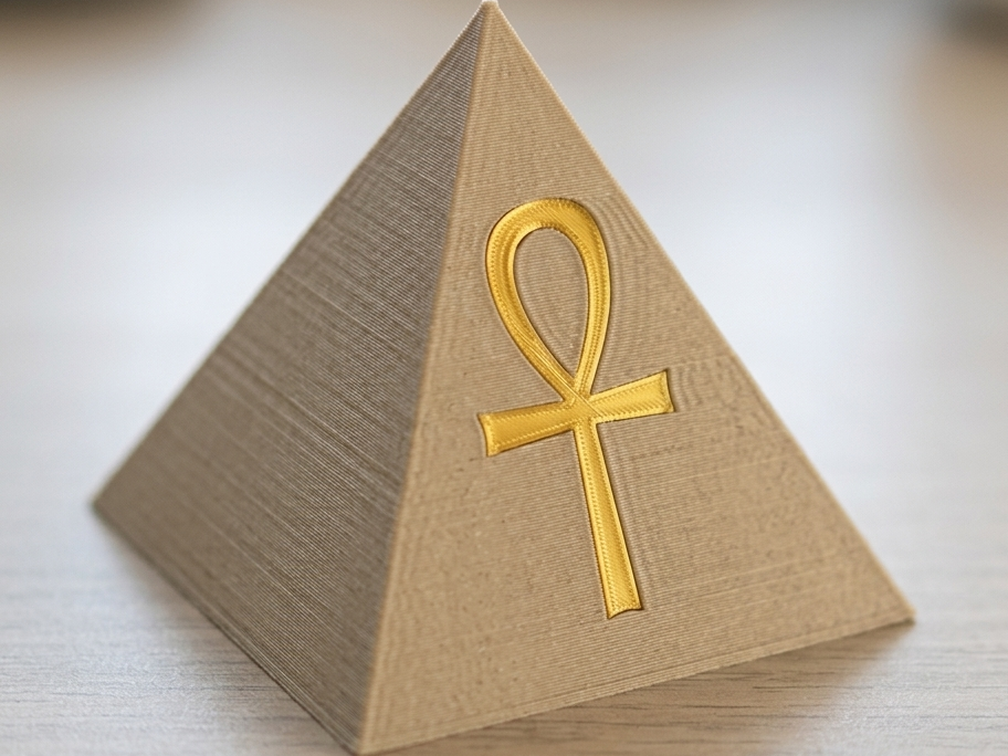 Ancient Solids - Egyptian Ankh Cross Pyramid