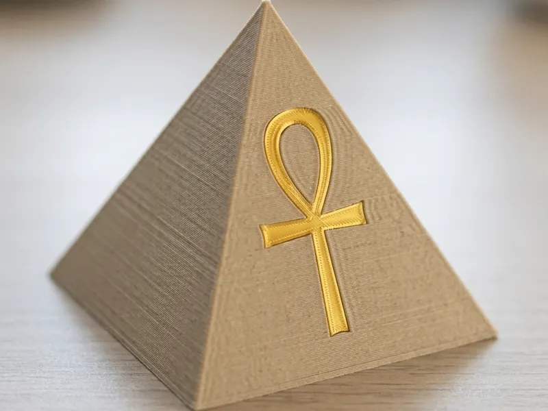 Ancient Solids - Egyptian Ankh Cross Pyramid
