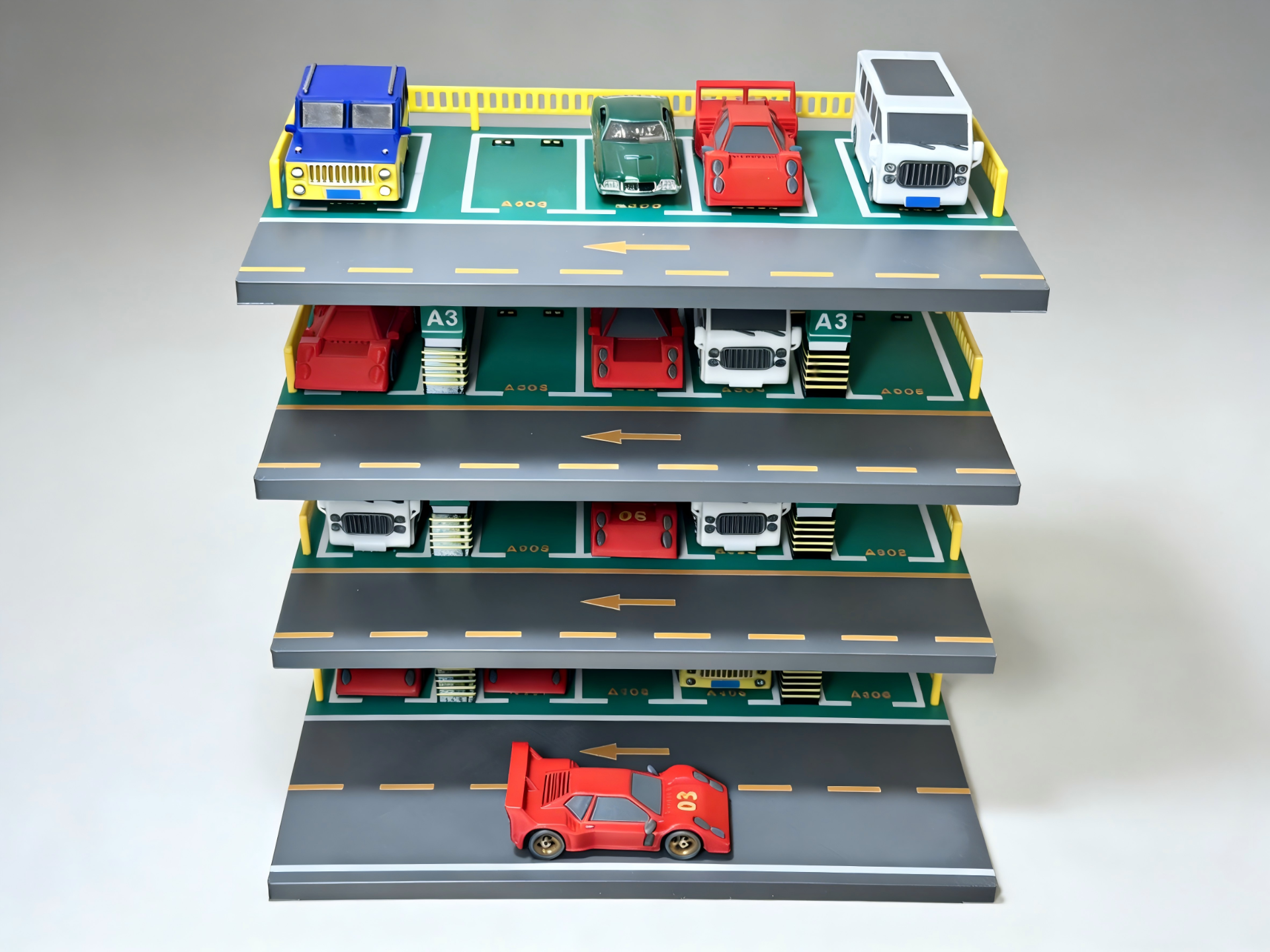 多层停车场套装（带多款小车兼容1:64小车）