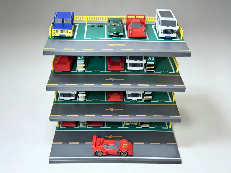 多层停车场套装(带多款小车兼容1:64小车)