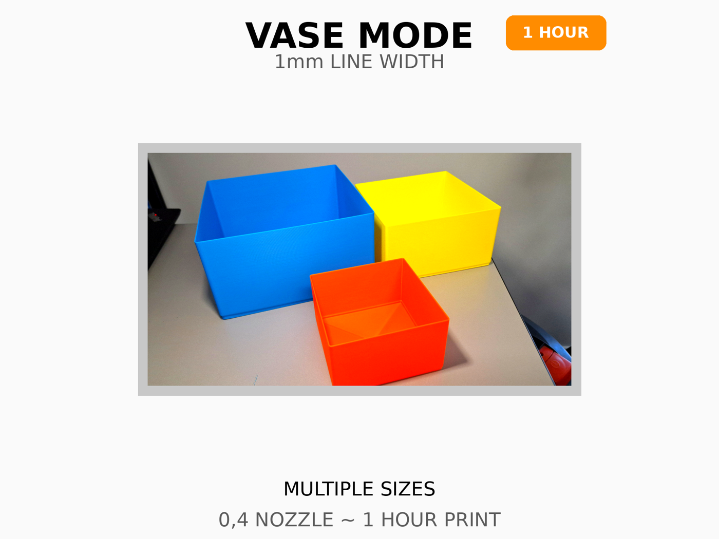 Vase Mode Stackable Box|0.4 Nozzle|1mm Line|3 Size