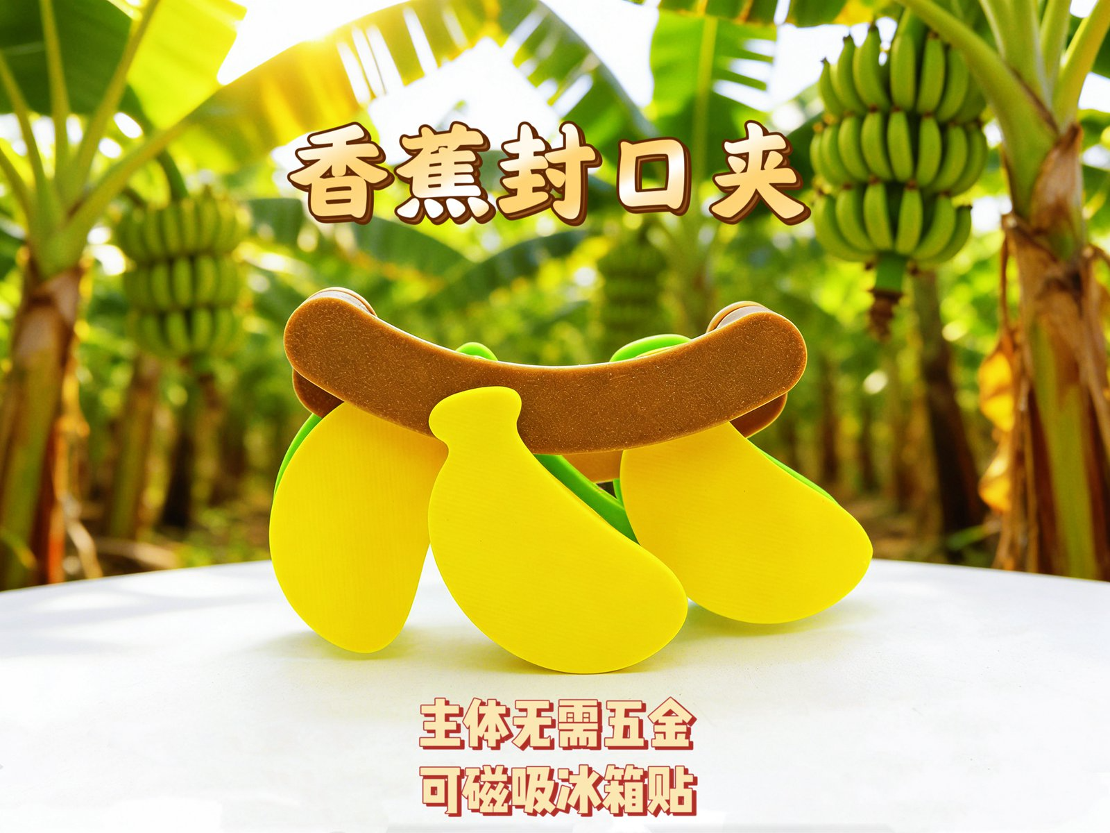 香蕉封口夹 磁吸冰箱贴