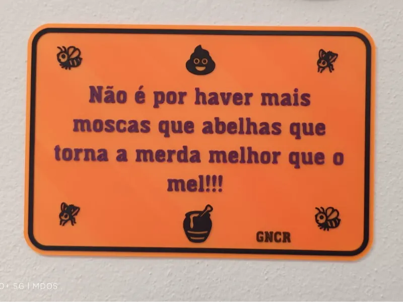 Placa moscas e abelhas...
