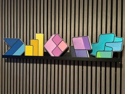 Microsoft Power Platform 3D Logo Artwork Wall