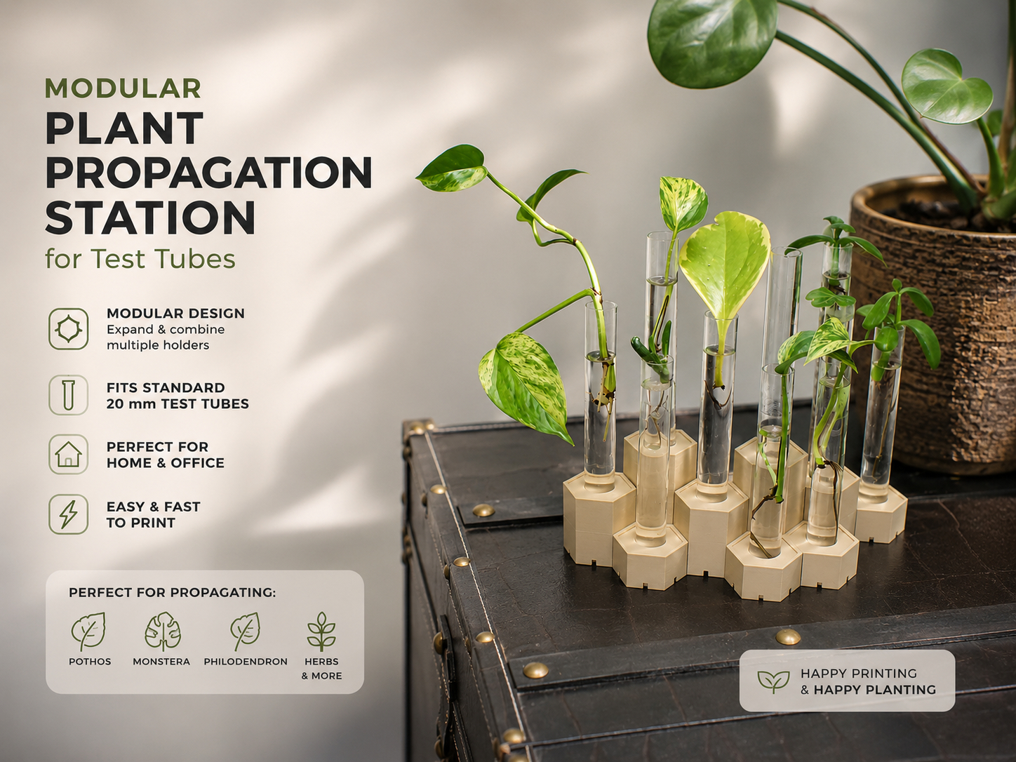 Modular Plant Propagation Station for Test Tubes