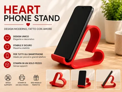 Heart Phone Stand | Support-Free Desk Holder