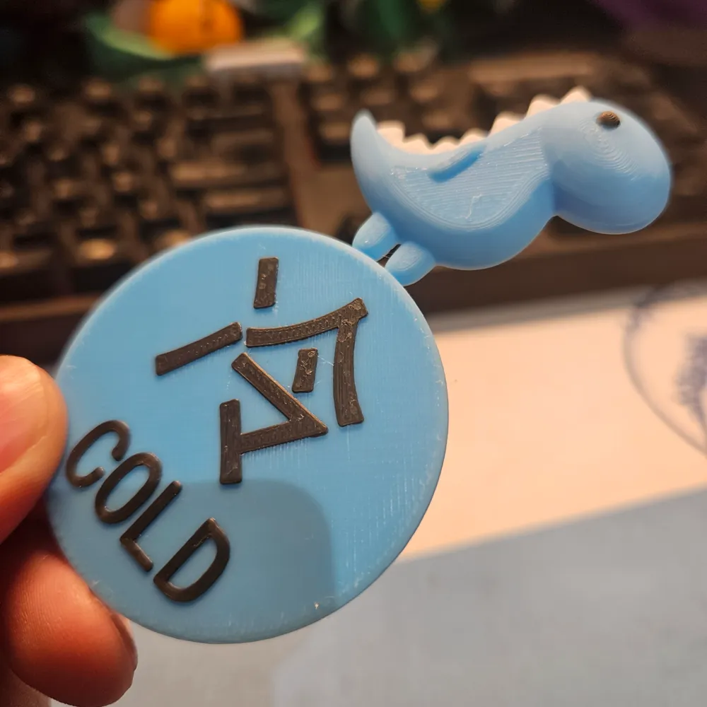 Dinosaur element hot and cold logo - Free 3D Print Model - MakerWorld