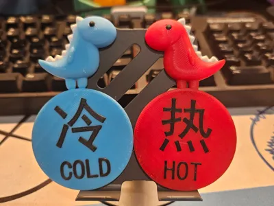 Dinosaur element hot and cold logo
