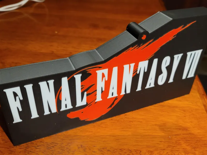 Final Fantasy VII 7 FFVII lightbox and Logo sign
