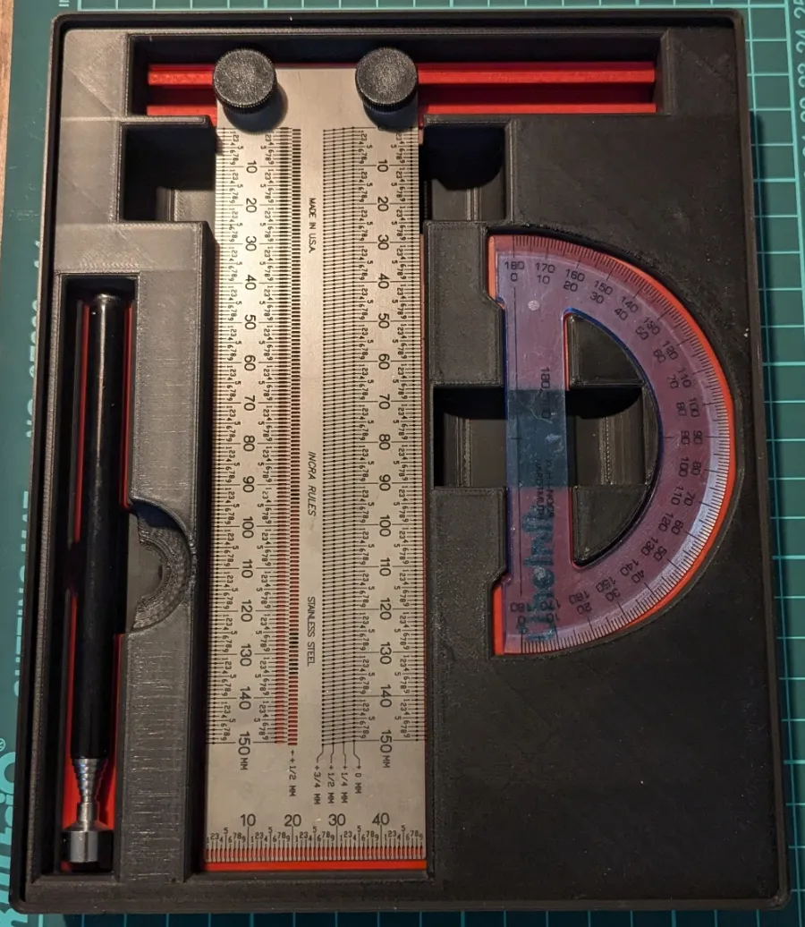 Gridfinity Protactor Ruler Gridfinity 5x4x4U Combined box for rulers by hronzrad - MakerWorld