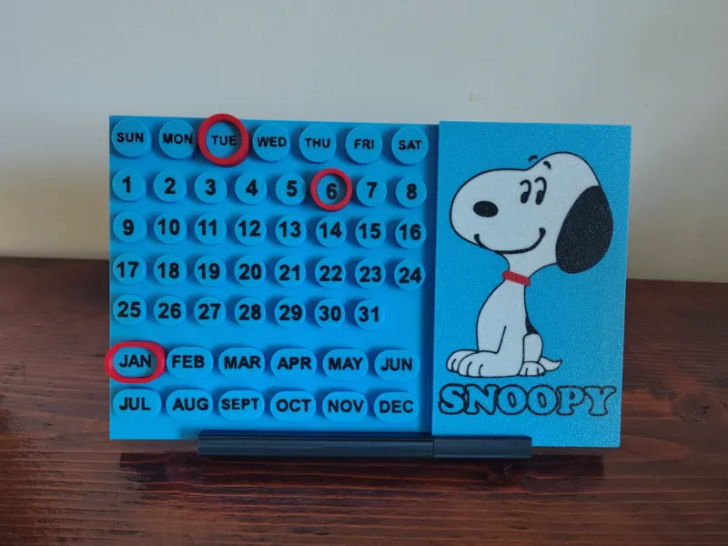 perpetual calendar Snoopy