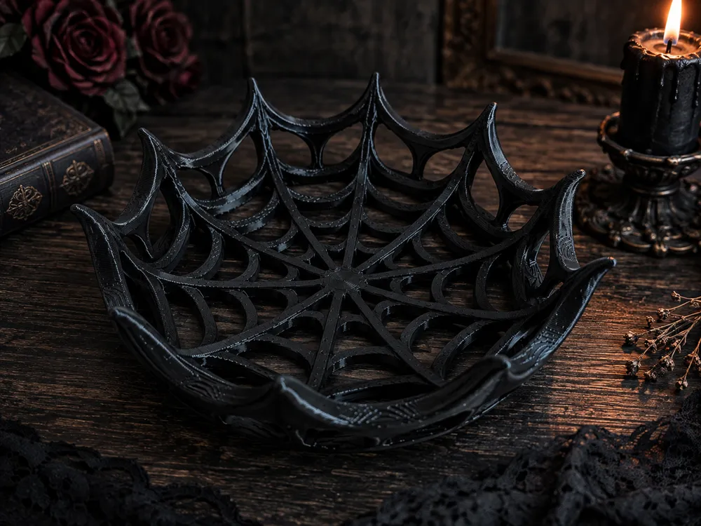 Bandeja organizadora: Gothic Spiderweb Tray | Halloween Decor. Referencia del modelo original.