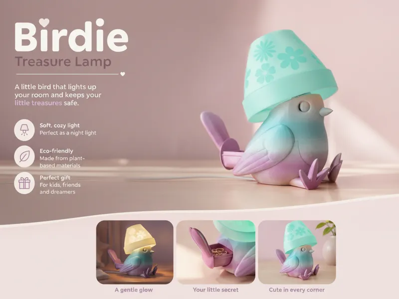 Bird Lamp With Secret Compartment