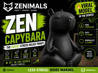 CAPYBARA ZEN – ZENIMALS SERIES #01 Easy to Print 