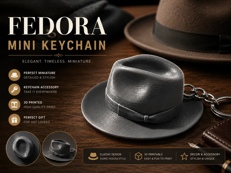 Fedora Hat Miniature | Borsalino Keychain & Decor