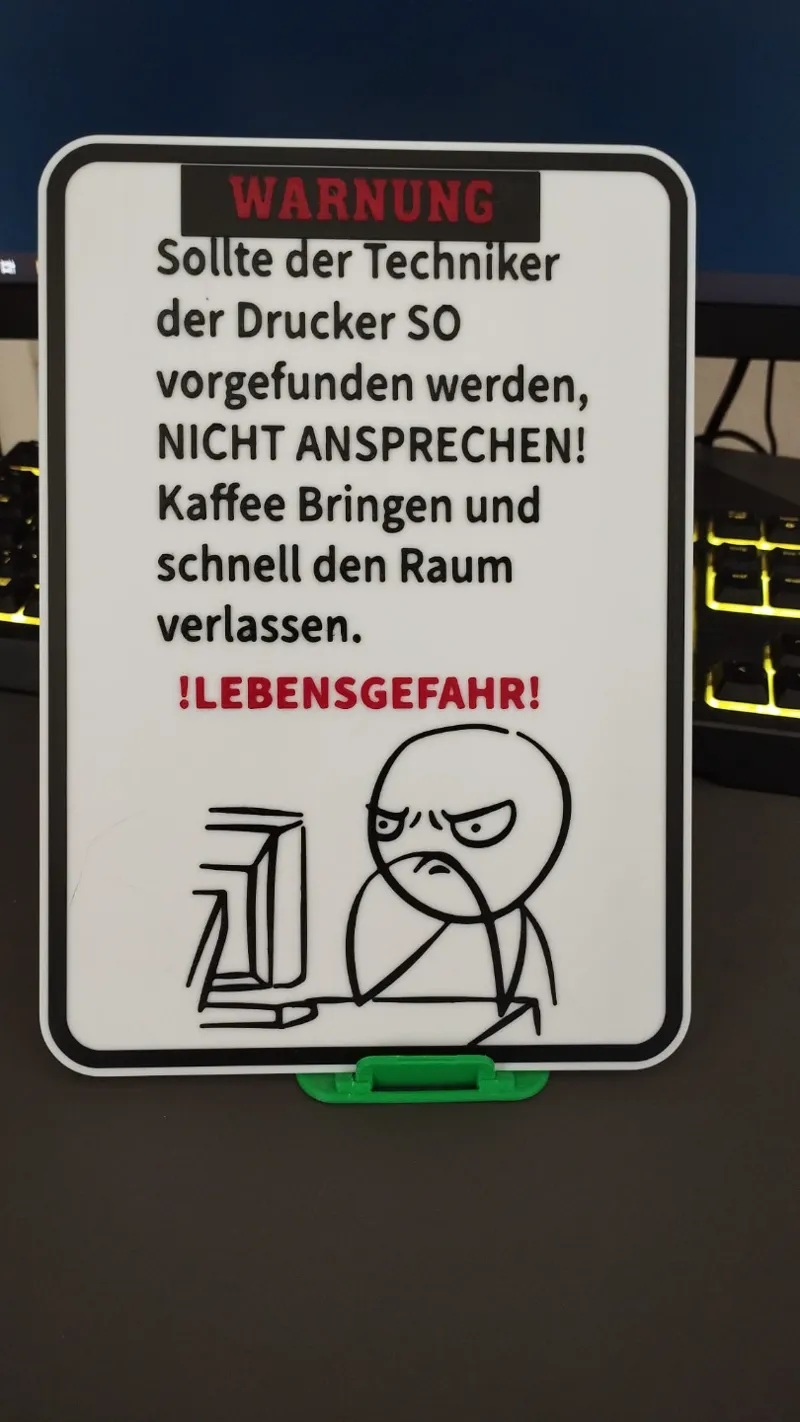 Warnung vor dem Techniker
