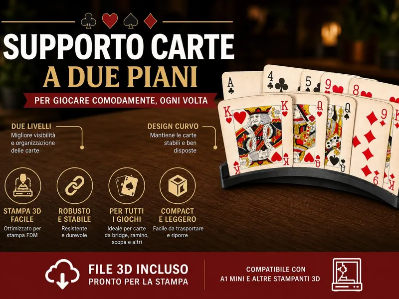 porta carte da gioco V1 - a1mini - 2 piani
