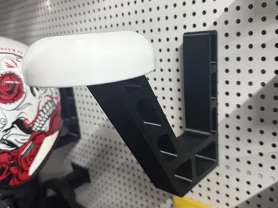 Motorcycle Helmet Holder - for Pegboard with Round Holes