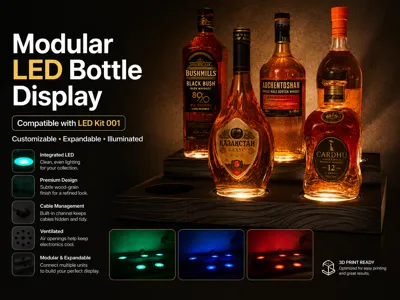 Modular LED Bottle Display for Bar Shelves