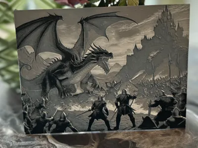Picture of Dragon fighting Humans
