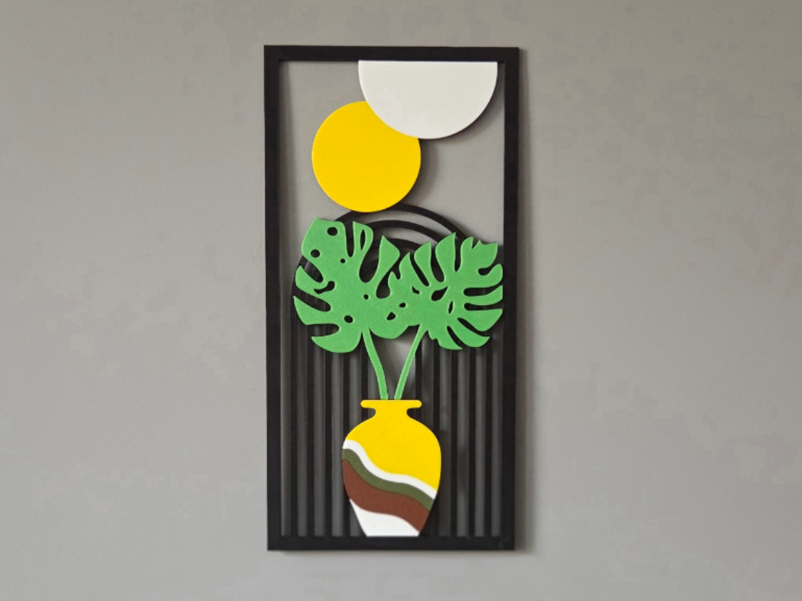 Modern Boho style wall art flower frame