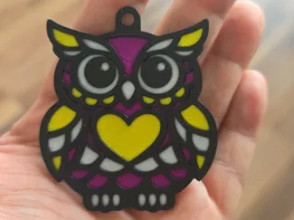Owl Mandala Keychain