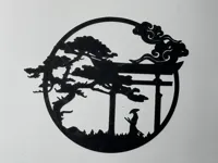 Paysage silhouette de samouraï (décoration murale) — photo 2