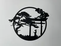 Paysage silhouette de samouraï (décoration murale) — photo 3