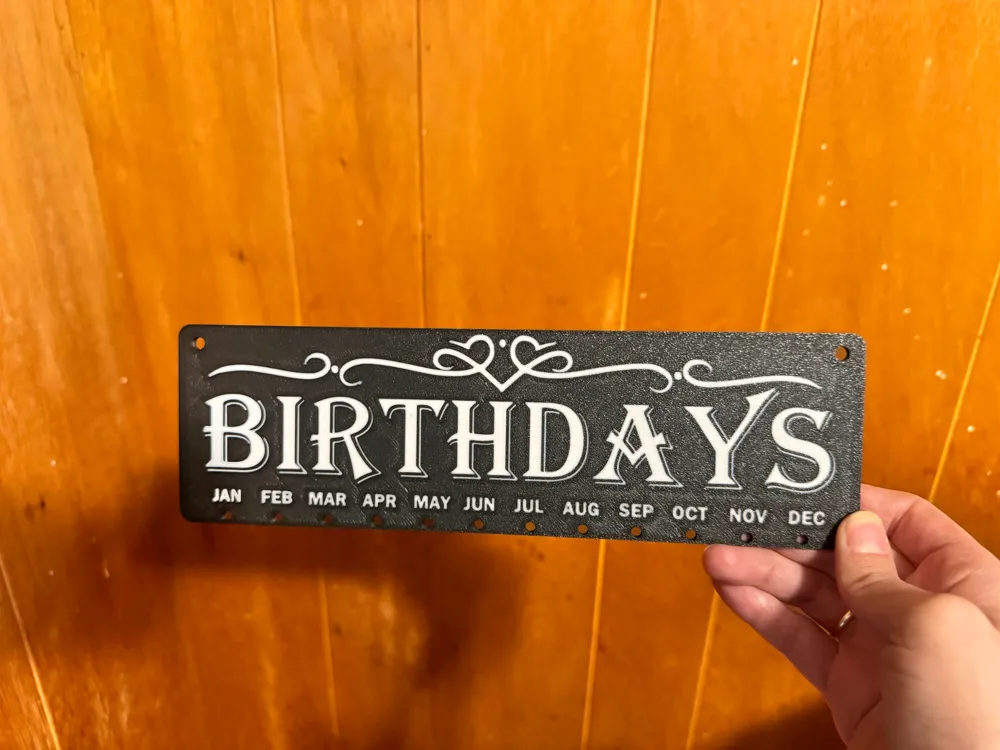 Birthday Calendar Wall Hanging Board Customizable By Kopp3D MakerWorld Birthday Calendar Wall Hanging Board Customizable By Kopp3D MakerWorld