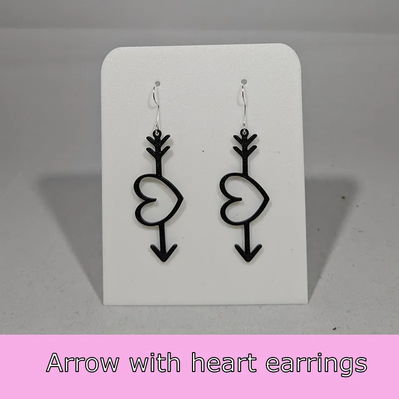 Arrow with heart earrings - 2 variants view 2