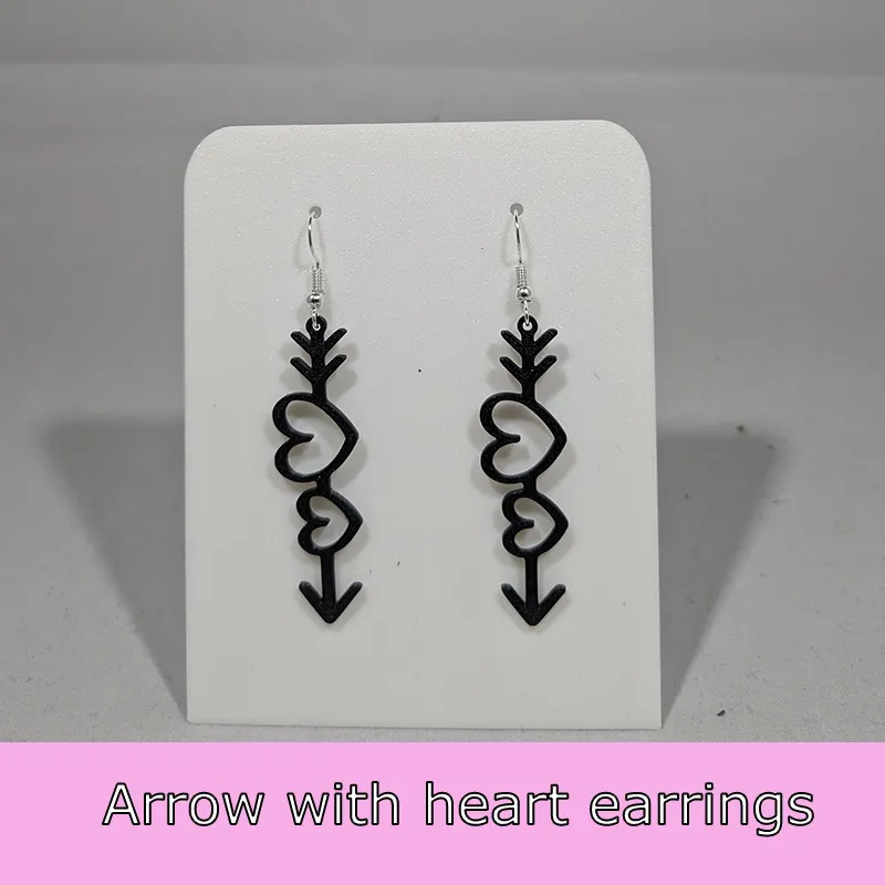 Arrow with heart earrings - 2 variants view 3